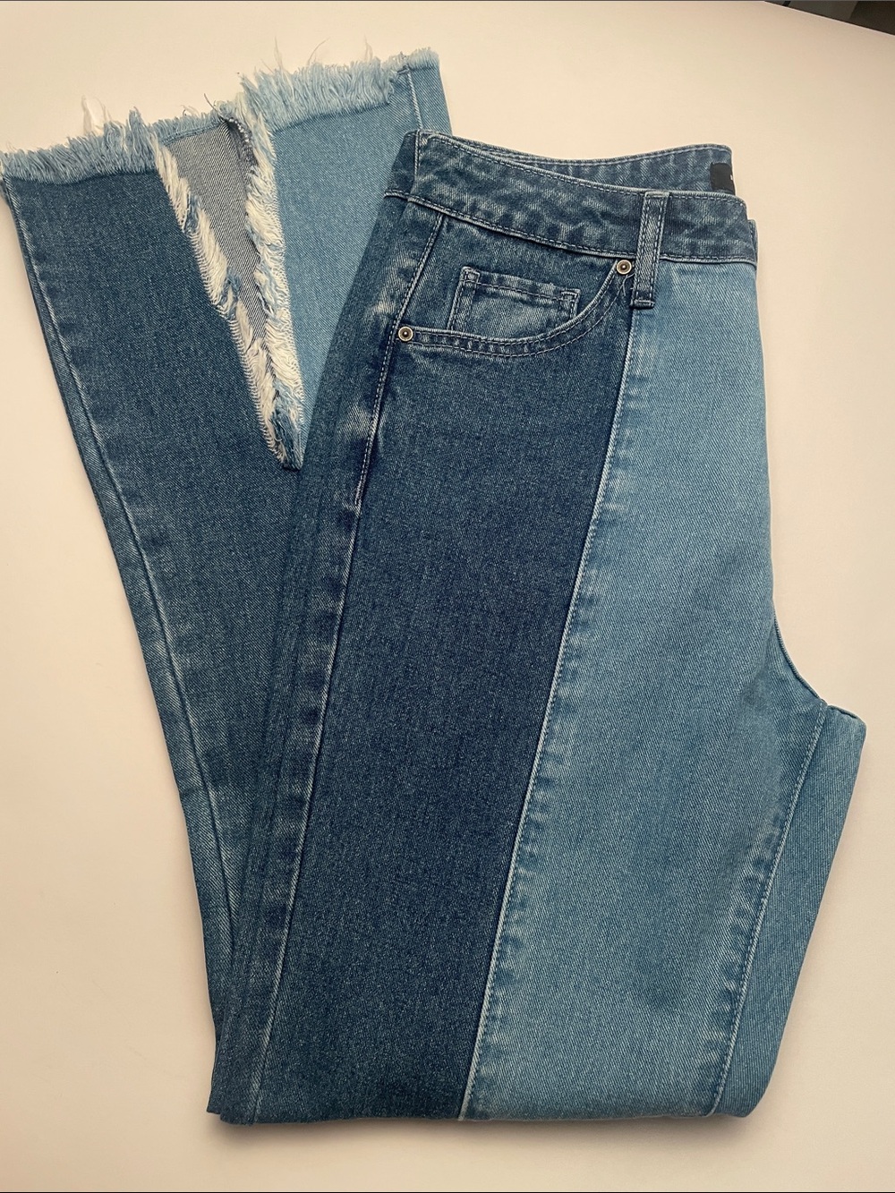 Fire & Rain Wide-Leg Jeans with Front Frayed Slits